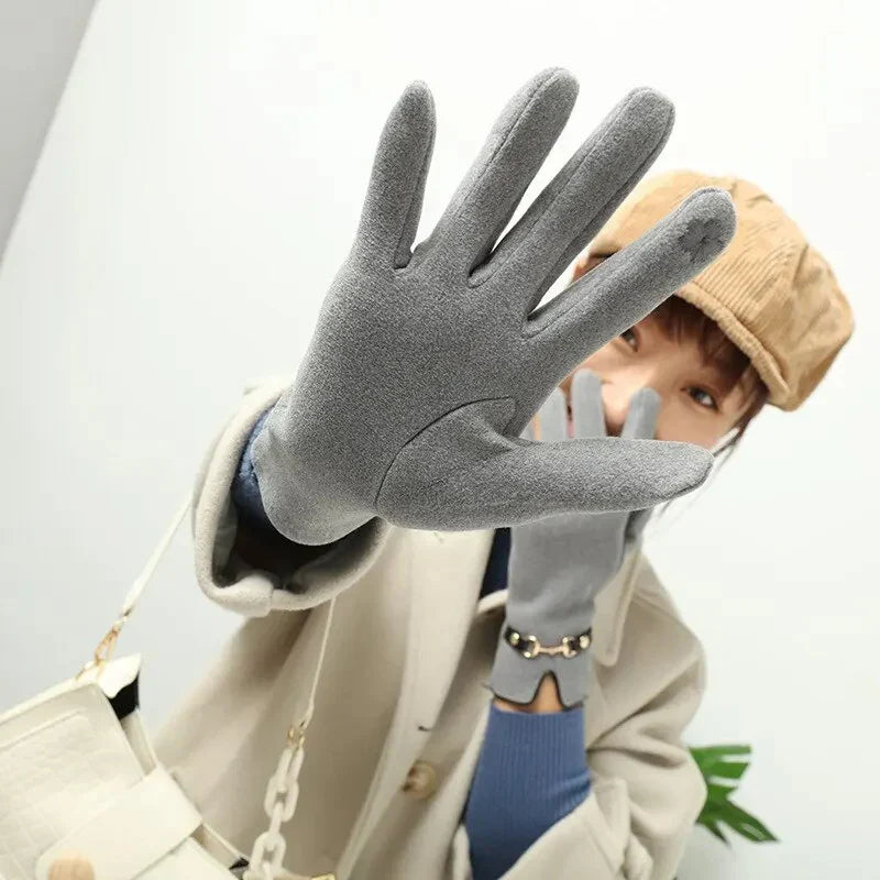 Kerenza | Gants en peluche pour femmes avec accent de chaîne chic pour une élégance confortable