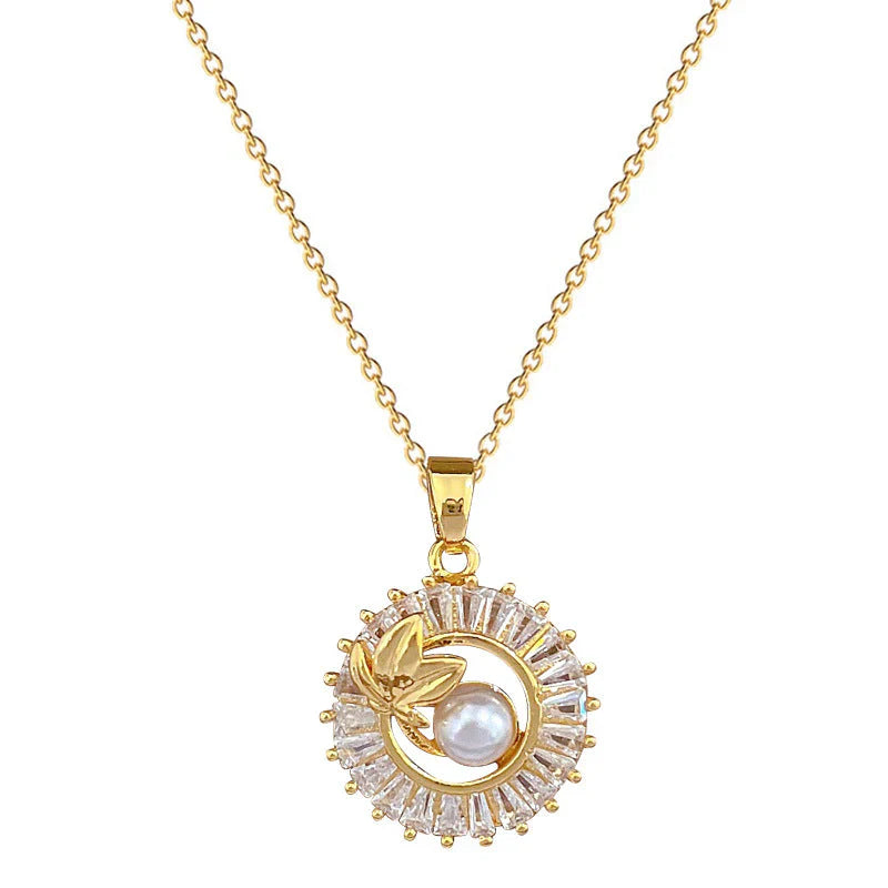 Liliane | Ensemble de collier et boucles d'oreilles en or élégant pour un glamour quotidien
