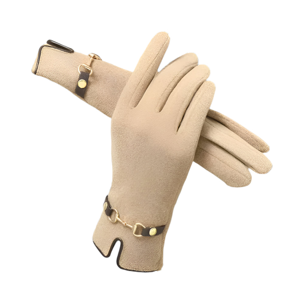 Kerenza | Gants en peluche pour femmes avec accent de chaîne chic pour une élégance confortable