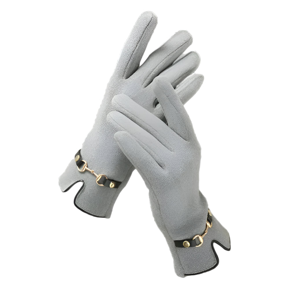 Kerenza | Gants en peluche pour femmes avec accent de chaîne chic pour une élégance confortable
