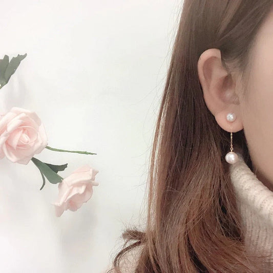 Lisa | Boucles d'oreilles en perles d'eau douce pour femmes avec finition en or 18 carats pour une élégance intemporelle