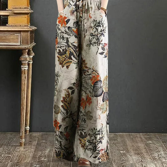 Alina | Pantalons larges élégants à fleurs pour un style boho-chic